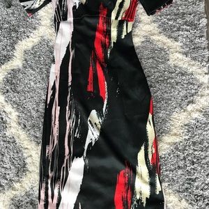 H&M Dresses - Black, Red & White Off Shoulder Midi-Dress H&M Dresses - Black, Red & White Off Shoulder Midi-Dress